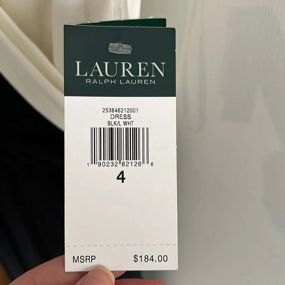 NWT - Ralph Lauren Black & White Evening Dress - Picture 9 of 9